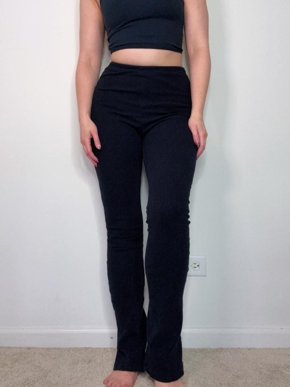 Tiger Mist Ribbed Flare Pants